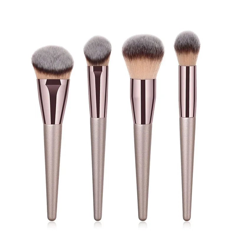 Hot Champagne Makeup Brush Set – 10pcs Beauty Tools