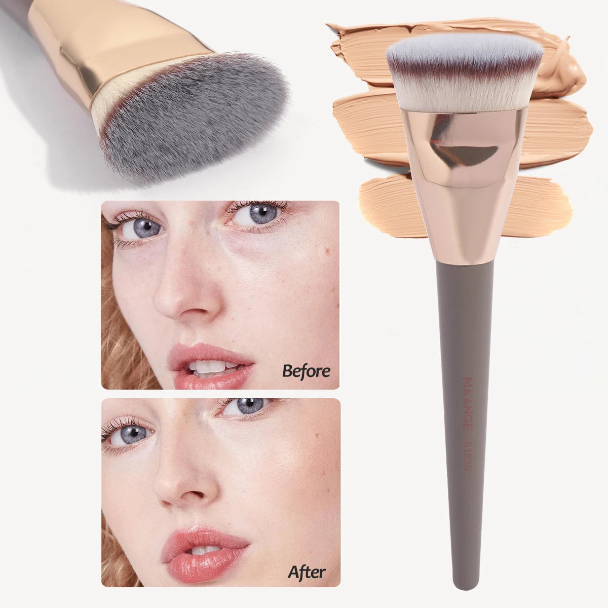 Flat Head Foundation Brush with Case