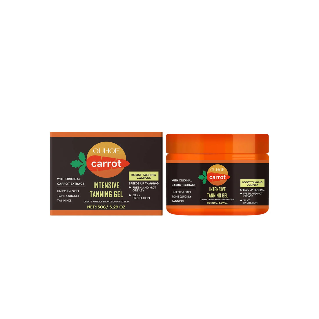 Carrot Tanning Gel – Hydrating Bronzing Gel for Face & Body