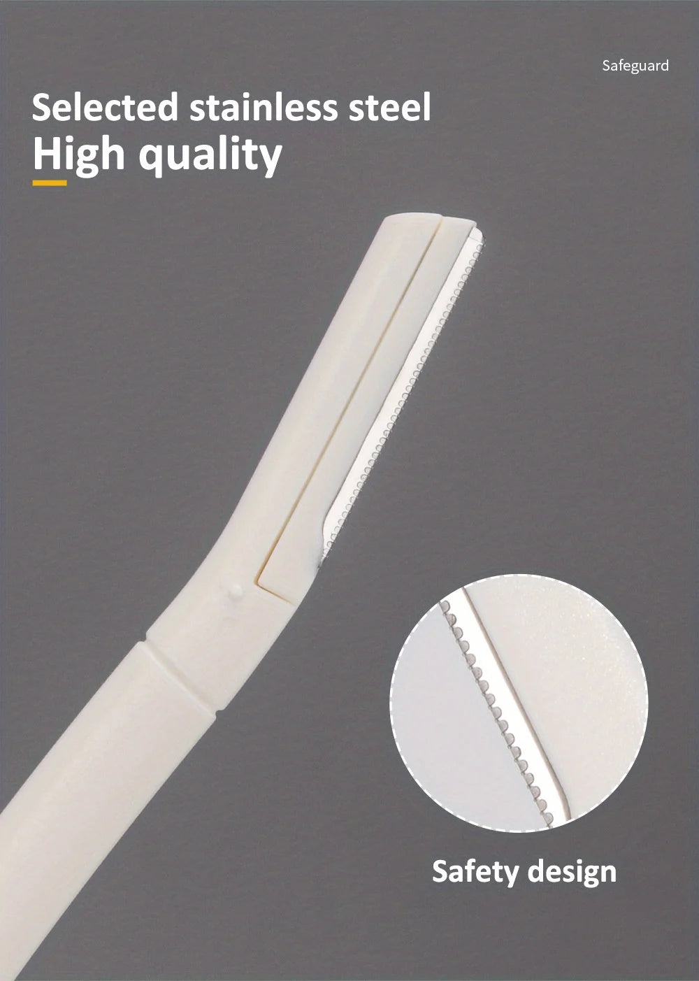 Stainless Steel Eyebrow Trimmer with Comb