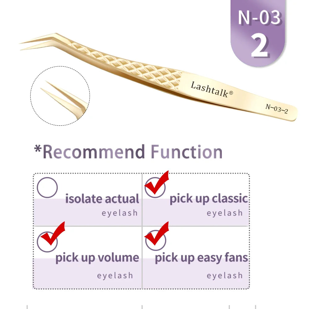 Lashtalk Stainless Steel Eyelash Extension Tweezers