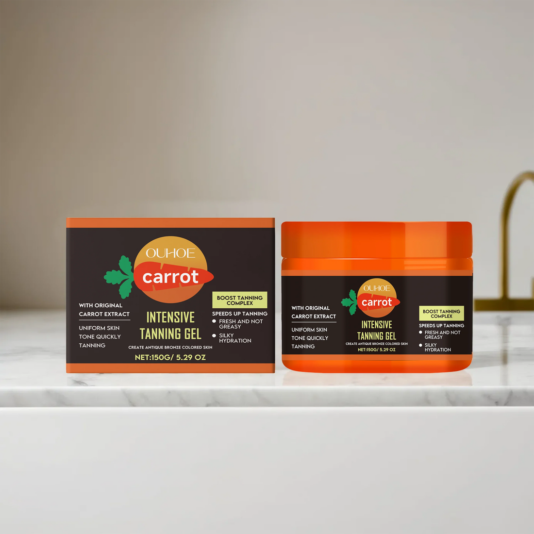 Carrot Tanning Gel – Hydrating Bronzing Gel for Face & Body