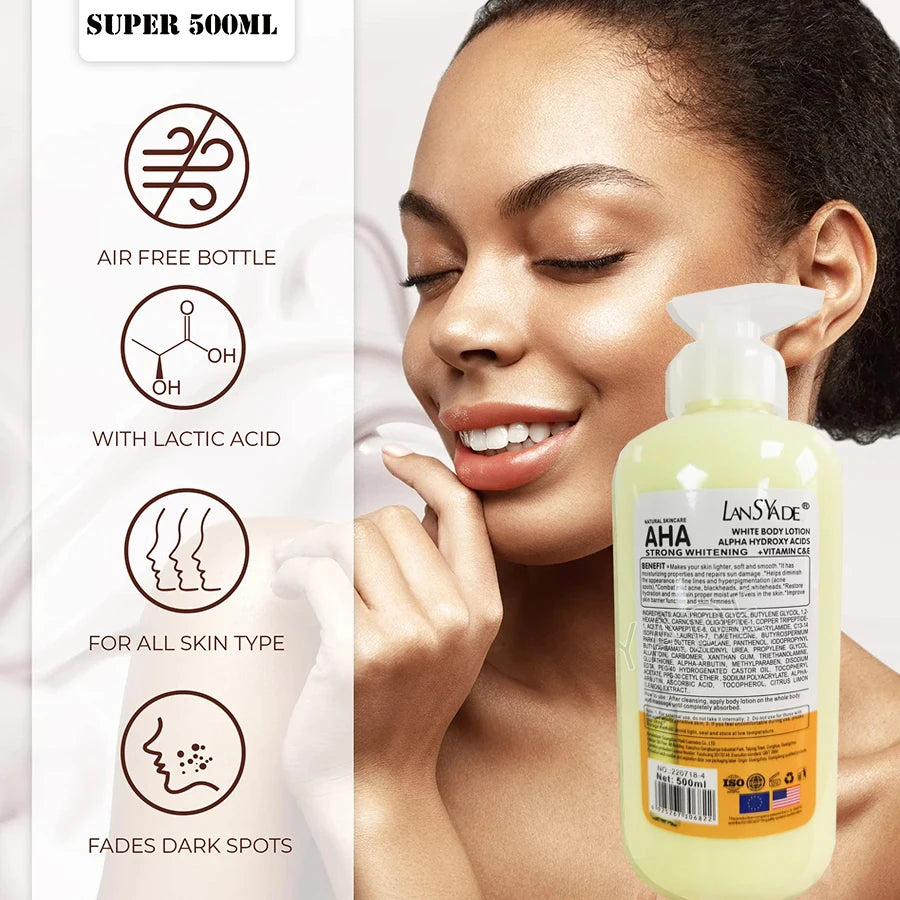 500ml Whitening Body Lotion with AHA + Vitamin C&E