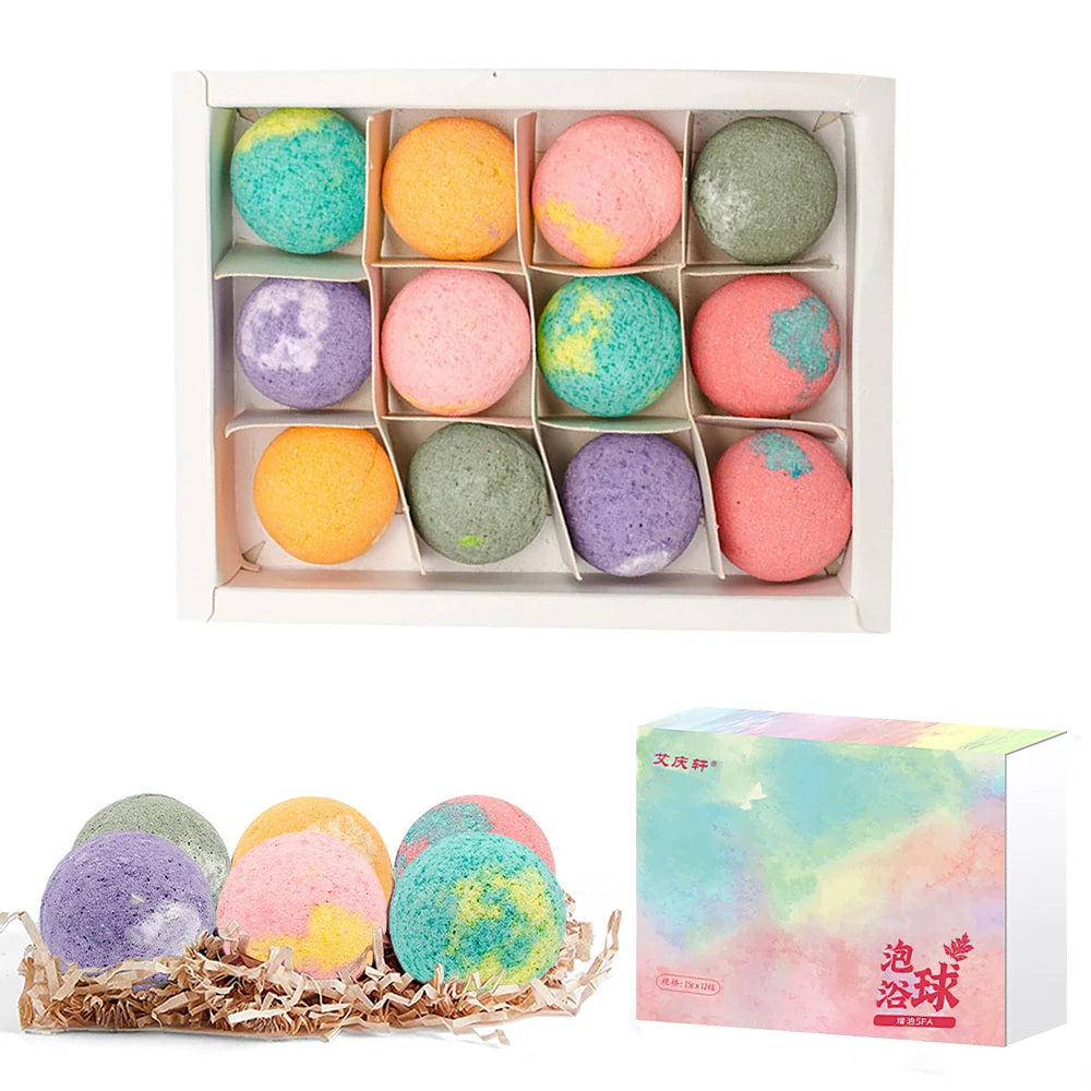12Pcs Mini Bath Bombs Set – Aromatherapy & Skin Care