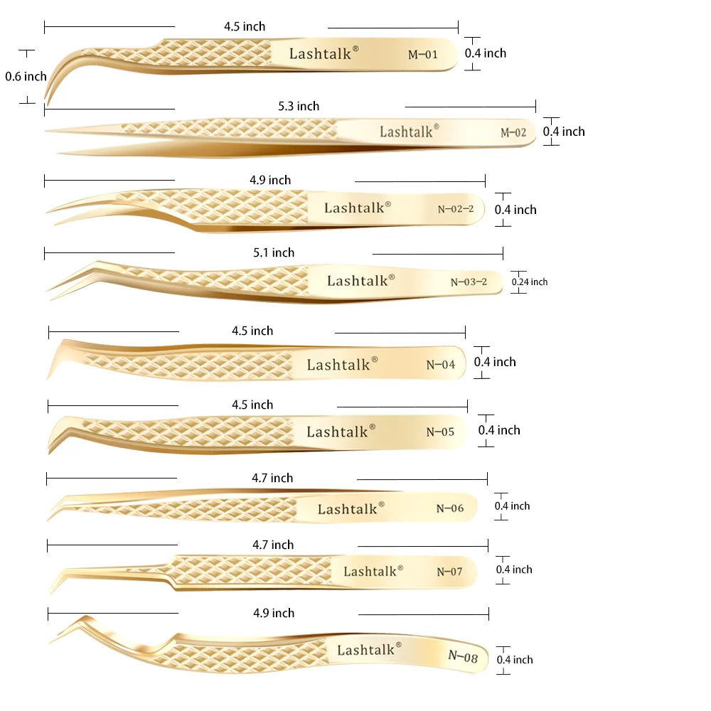 Lashtalk Stainless Steel Eyelash Extension Tweezers