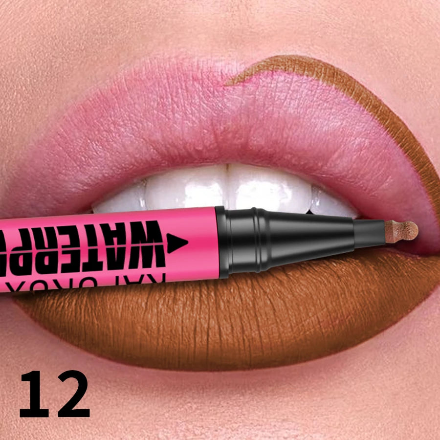 1PC 12-Color Waterproof Matte Lip Liner Pencil