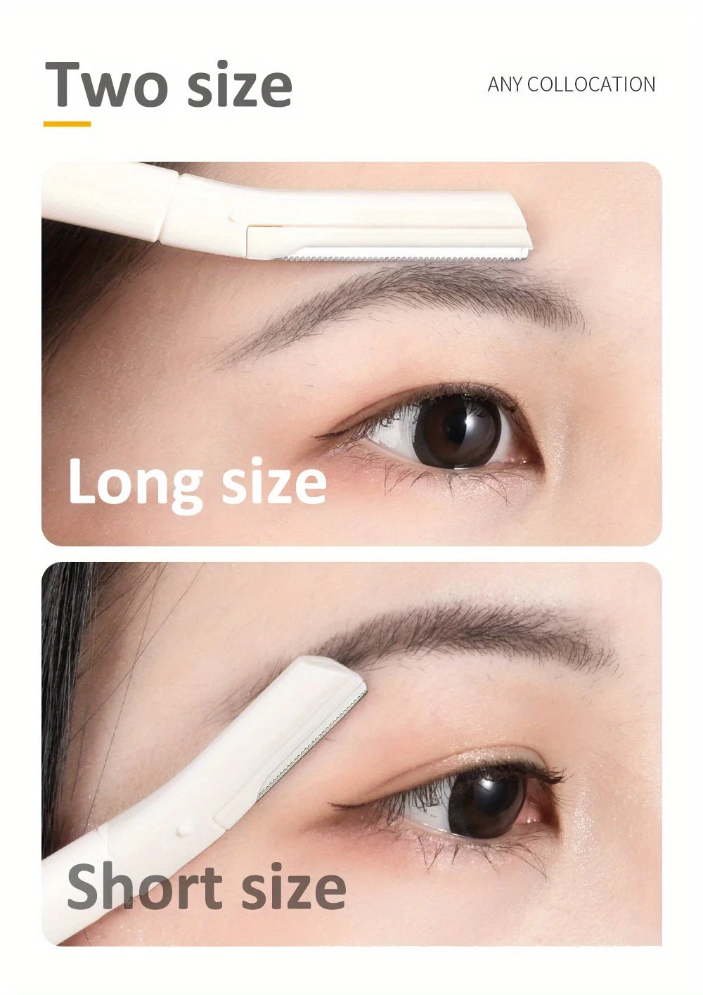 Stainless Steel Eyebrow Trimmer with Comb