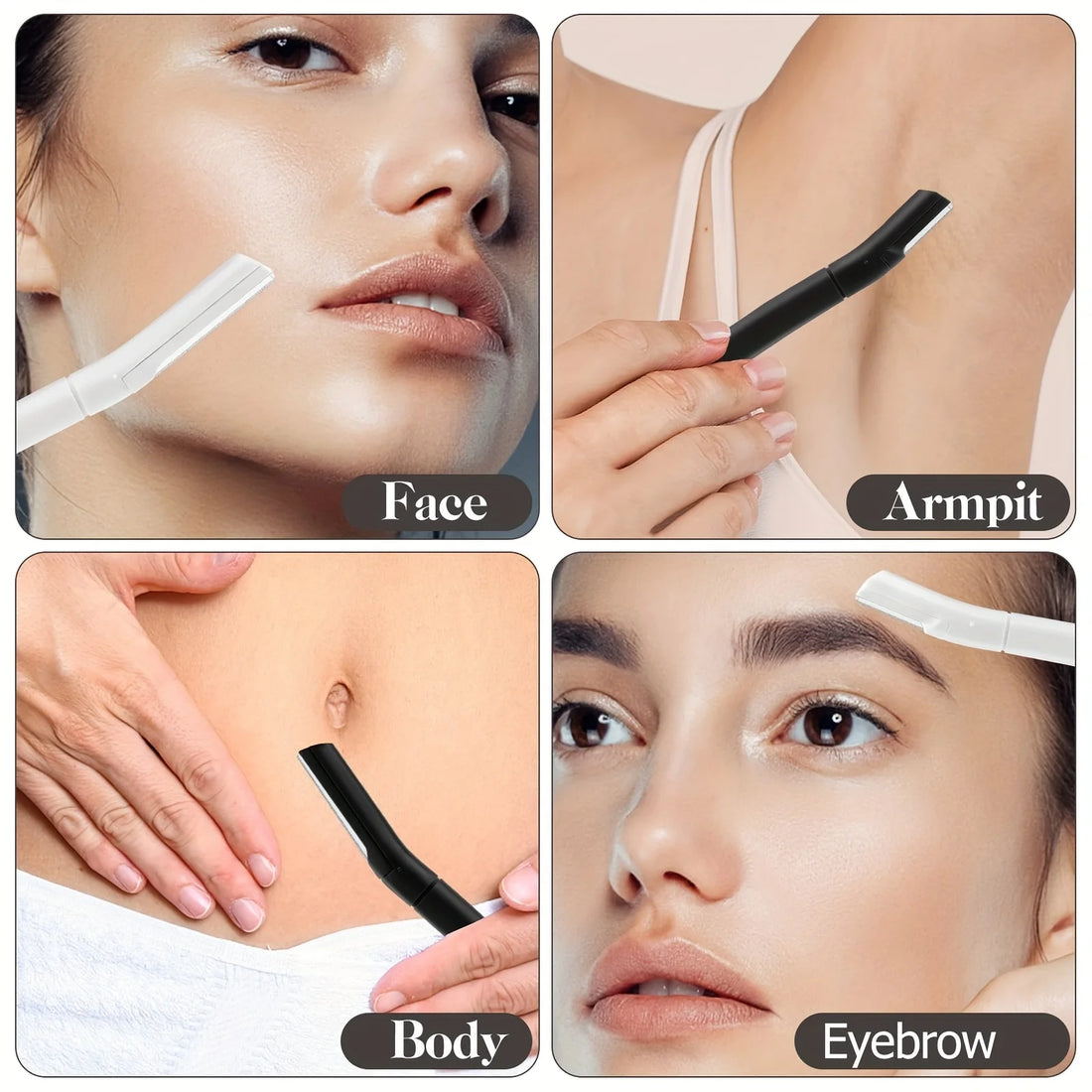 Stainless Steel Eyebrow Trimmer with Comb