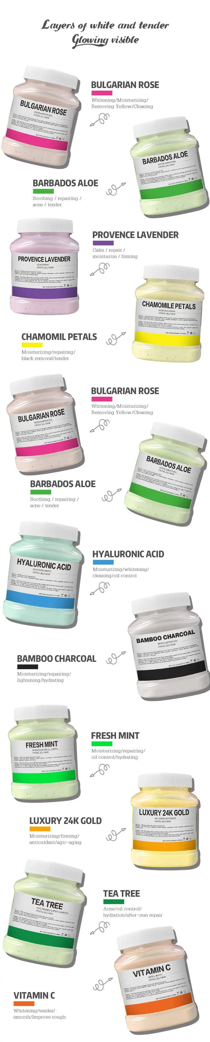 350g 24K Gold Rose Petal Jelly Mask Powder