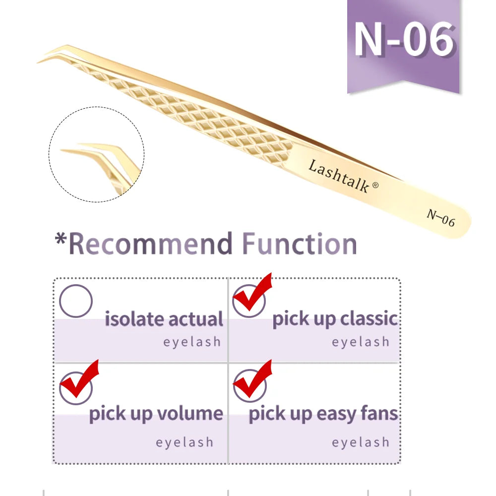 Lashtalk Stainless Steel Eyelash Extension Tweezers
