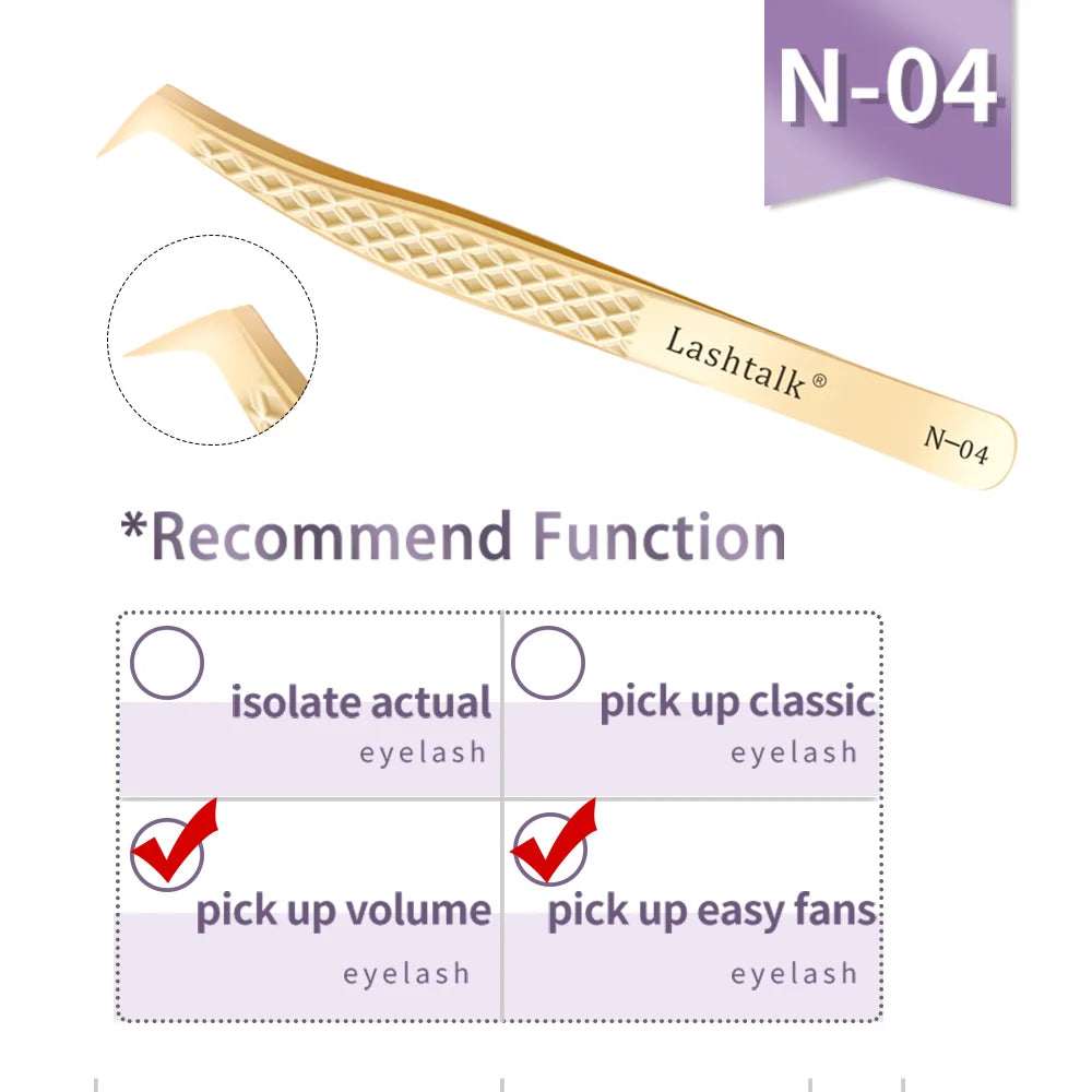 Lashtalk Stainless Steel Eyelash Extension Tweezers