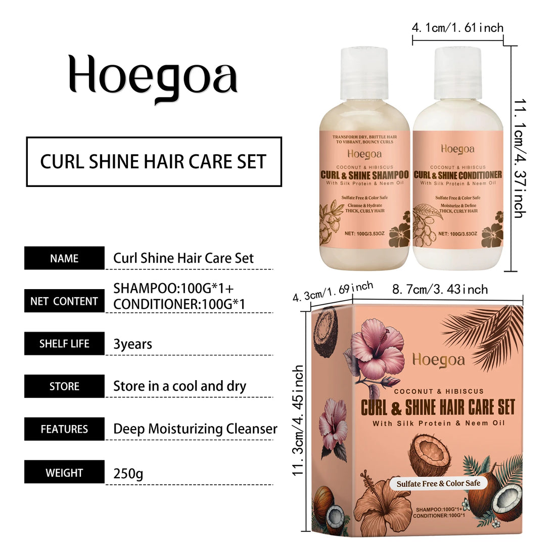 Hoegoa Coconut Hair Care Set – Shampoo, Conditioner & Repair Treatment