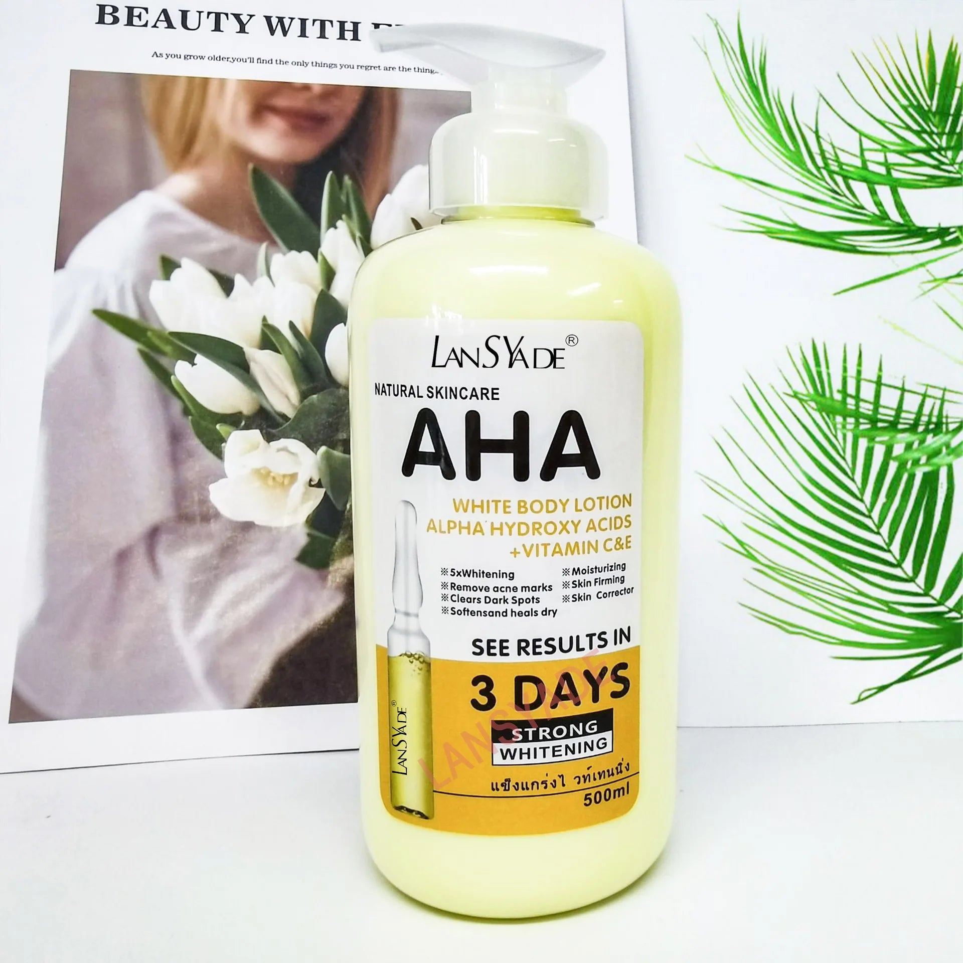 500ml Whitening Body Lotion with AHA + Vitamin C&E