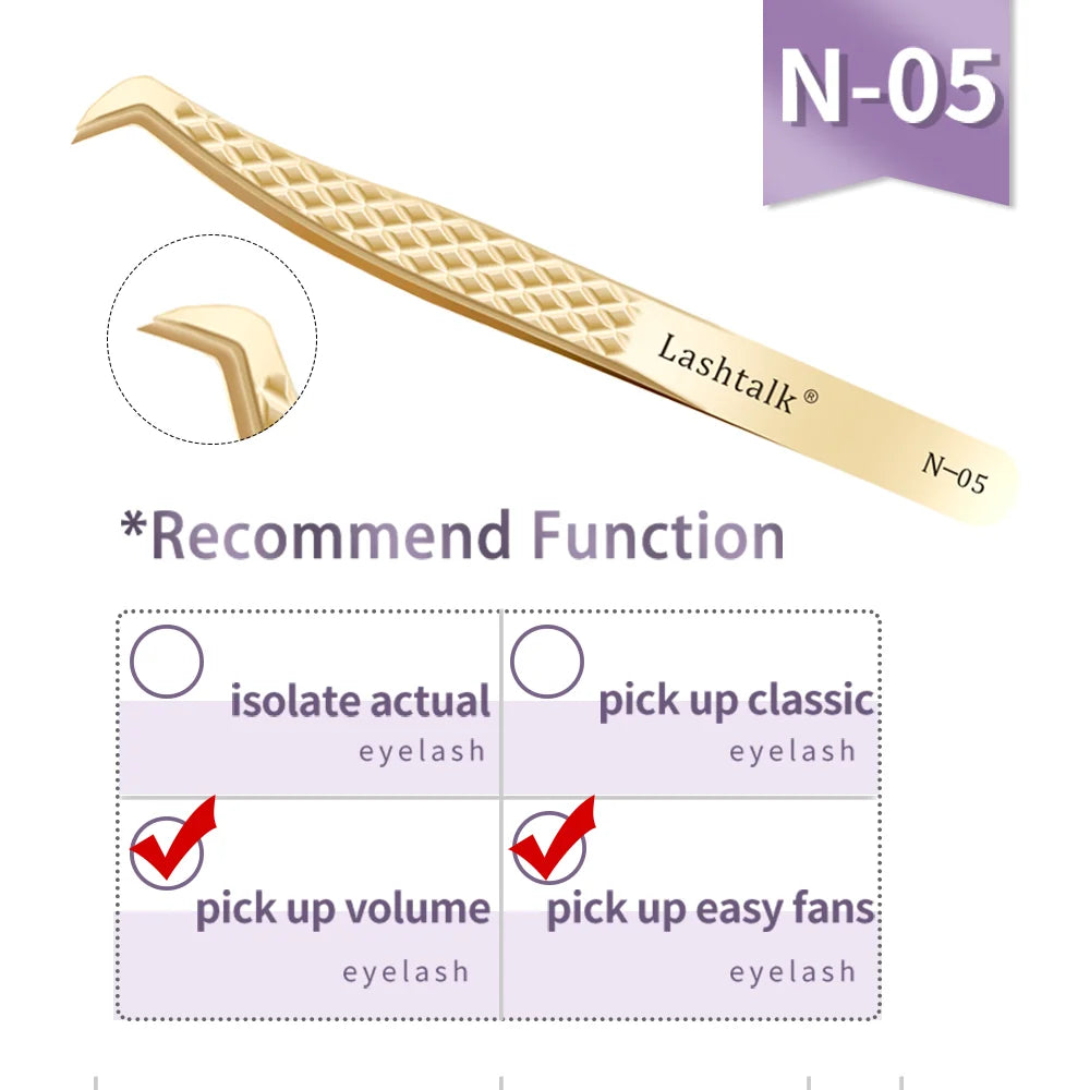 Lashtalk Stainless Steel Eyelash Extension Tweezers