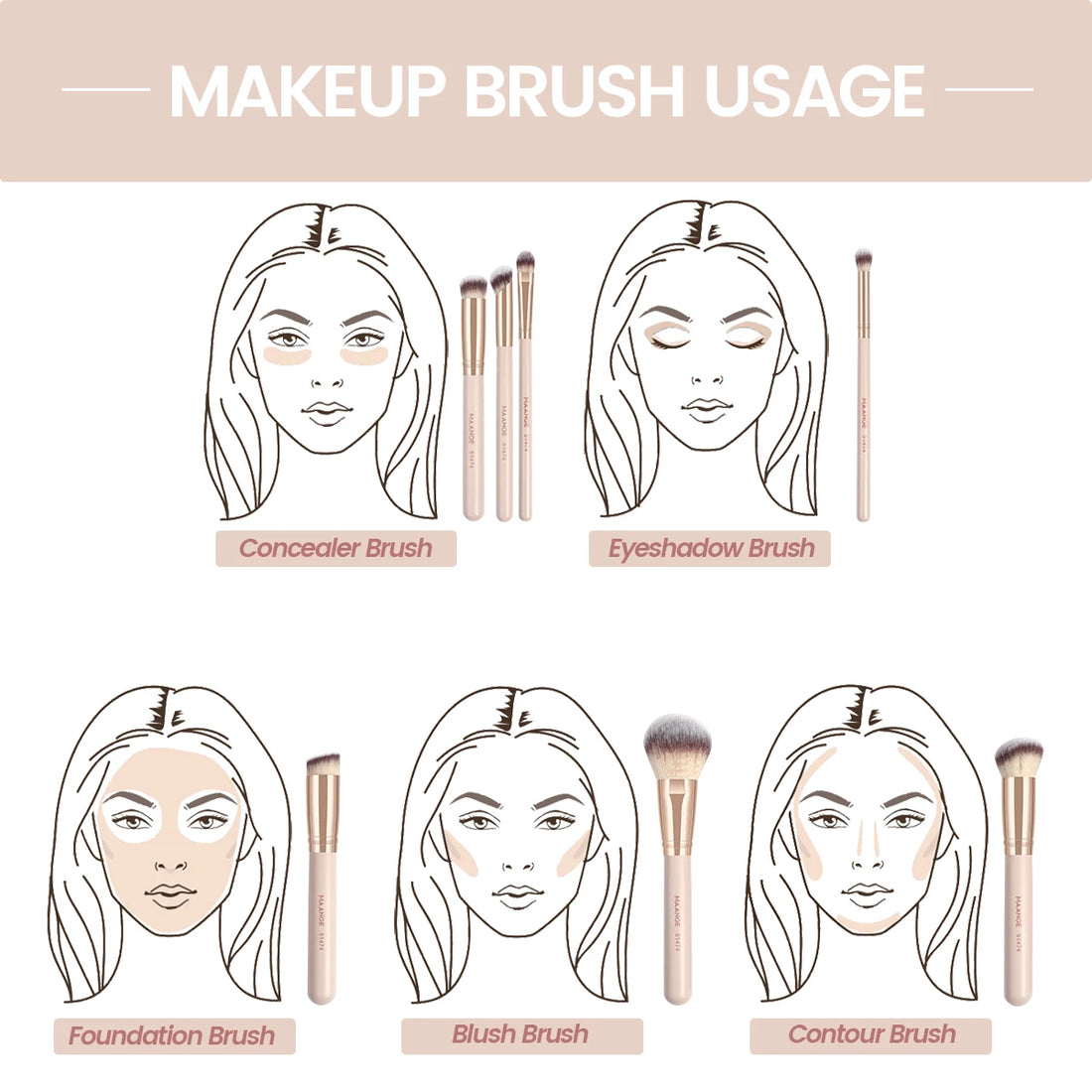 7-Piece Soft Makeup Brush Set