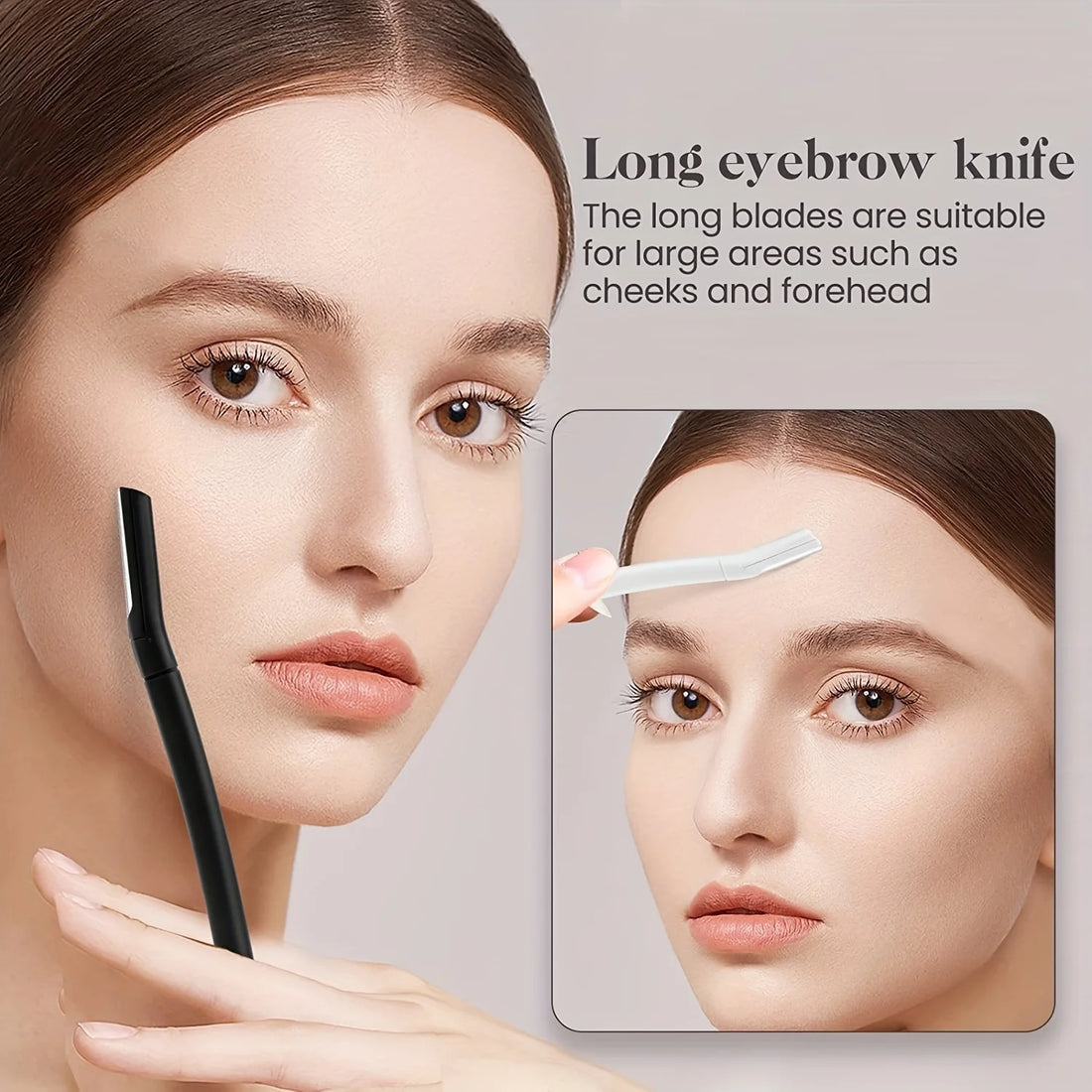Stainless Steel Eyebrow Trimmer with Comb