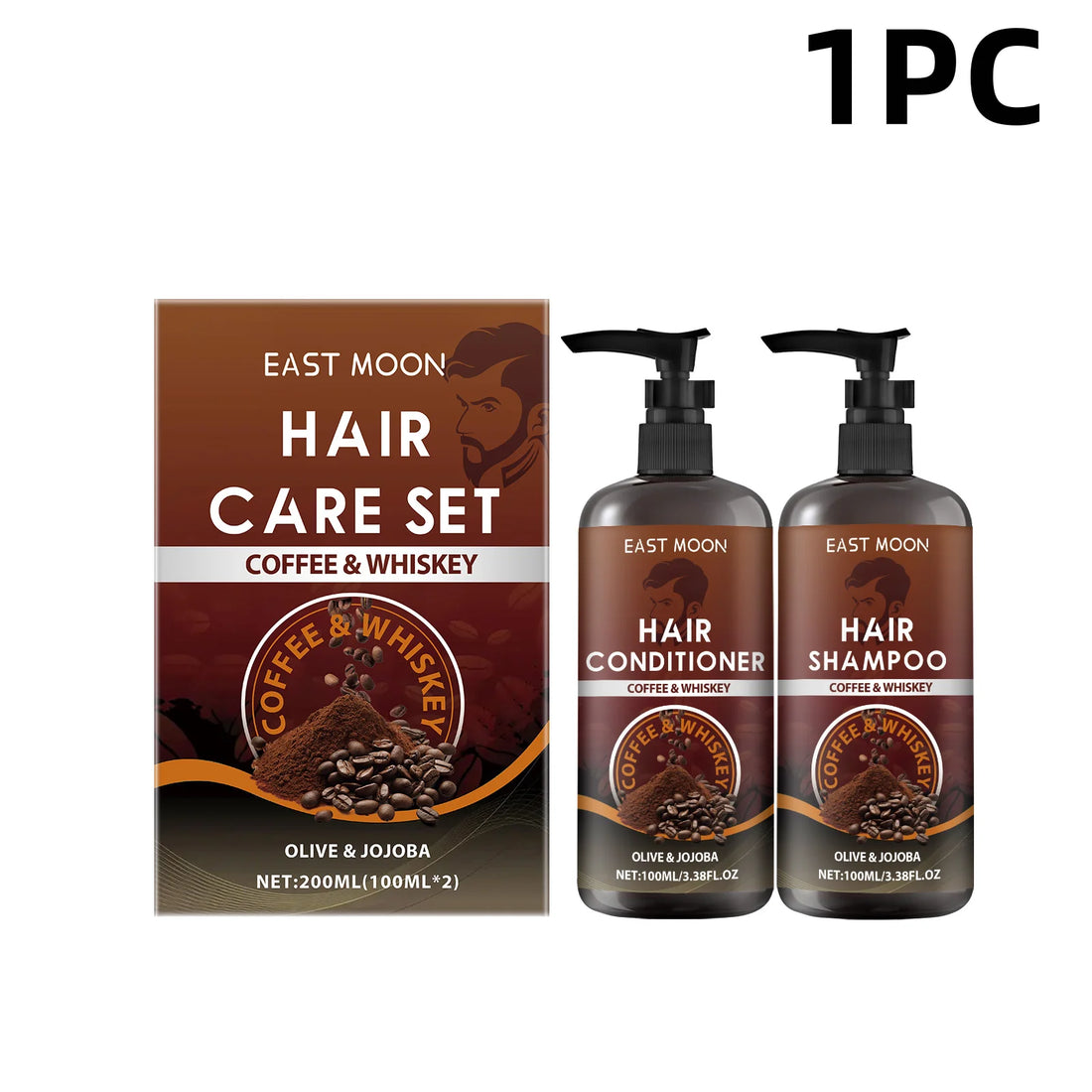 East Moon Men’s Coffee & Whiskey Shampoo & Conditioner Set