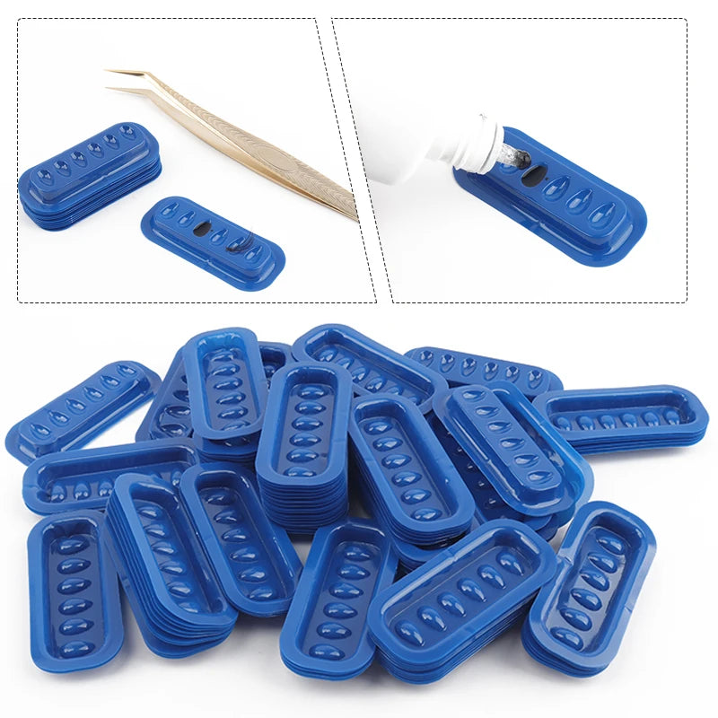 100pcs Disposable Lash Glue Holder Stickers – PVC Adhesive Pallet Pads