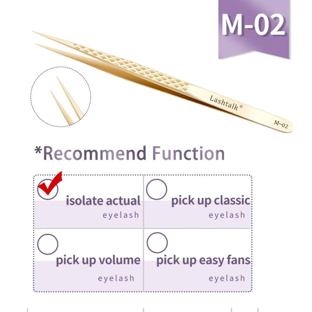 Lashtalk Stainless Steel Eyelash Extension Tweezers