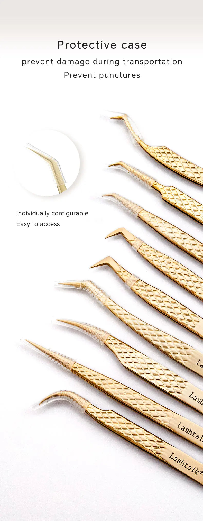 Lashtalk Stainless Steel Eyelash Extension Tweezers