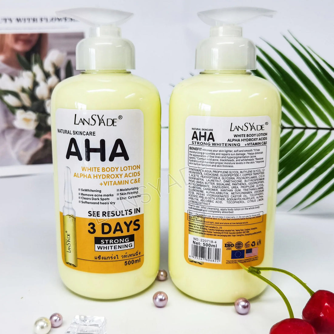 500ml Whitening Body Lotion with AHA + Vitamin C&E