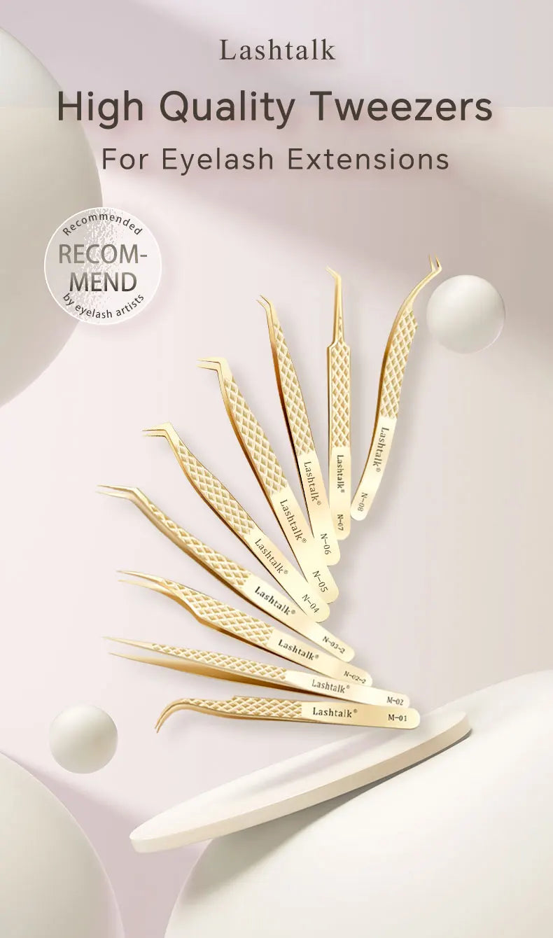 Lashtalk Stainless Steel Eyelash Extension Tweezers