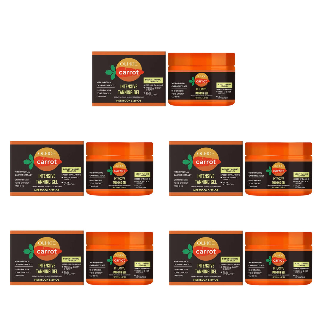 Carrot Tanning Gel – Hydrating Bronzing Gel for Face & Body