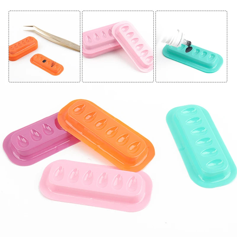 100pcs Disposable Lash Glue Holder Stickers – PVC Adhesive Pallet Pads