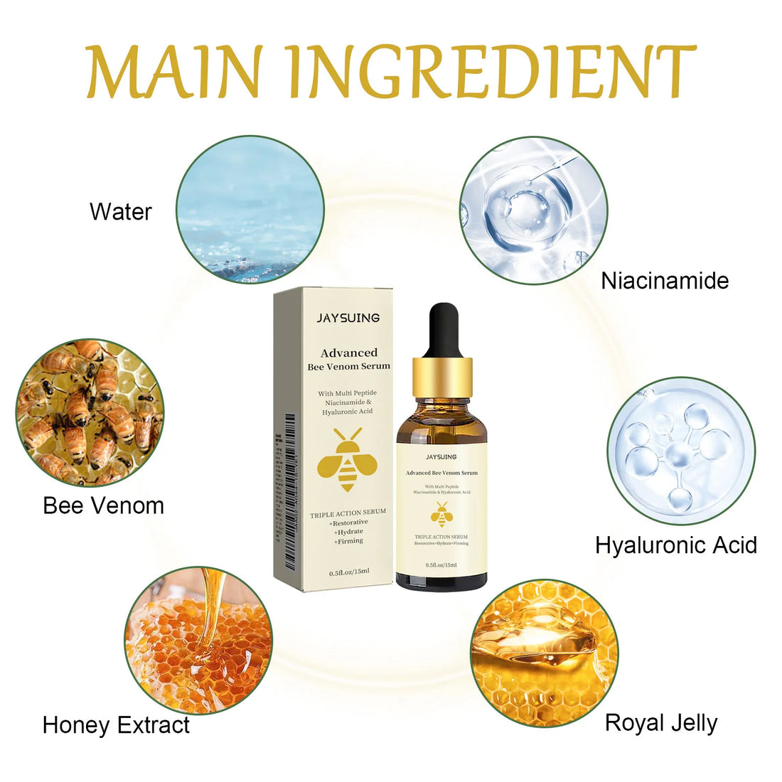 1/2/3pcs Bee Venom Facial Serum – Wrinkle Reduction & Skin Tightening