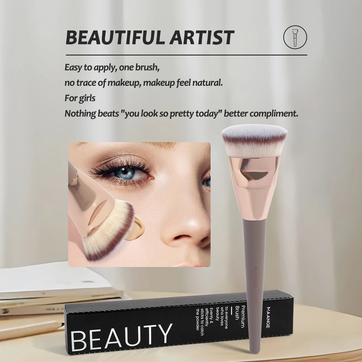 Flat Head Foundation Brush with Case