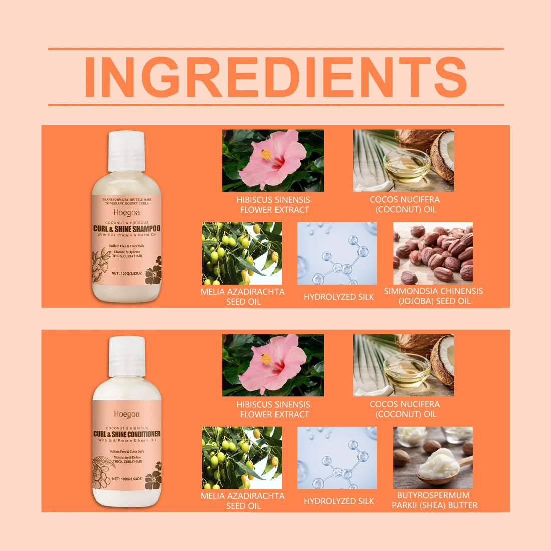 Hoegoa Coconut Hair Care Set – Shampoo, Conditioner & Repair Treatment