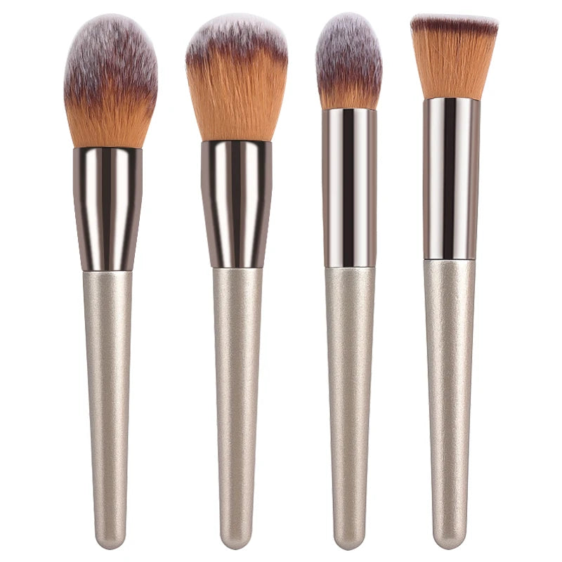 Hot Champagne Makeup Brush Set – 10pcs Beauty Tools