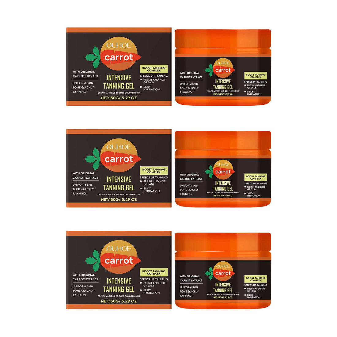 Carrot Tanning Gel – Hydrating Bronzing Gel for Face & Body