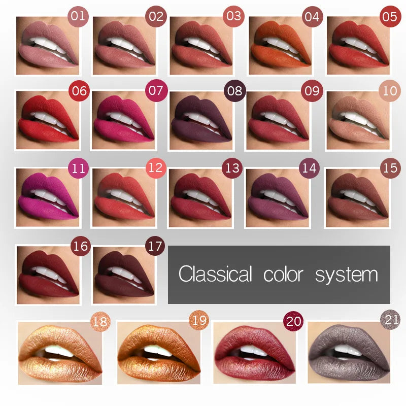 17-Color Matte Long-Lasting Liquid Lipstick Set
