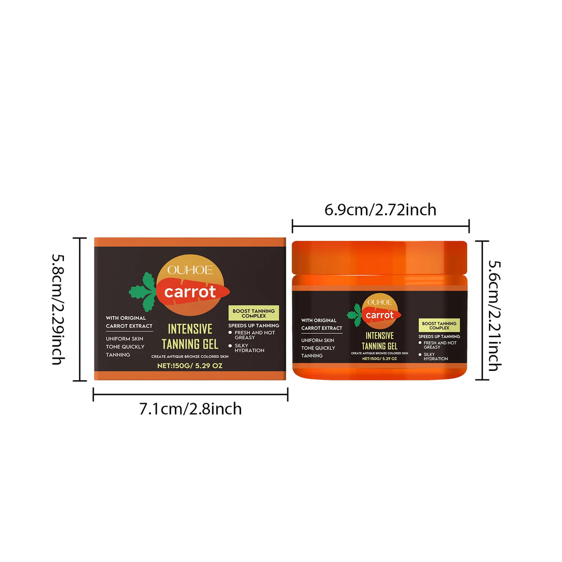 Carrot Tanning Gel – Hydrating Bronzing Gel for Face & Body
