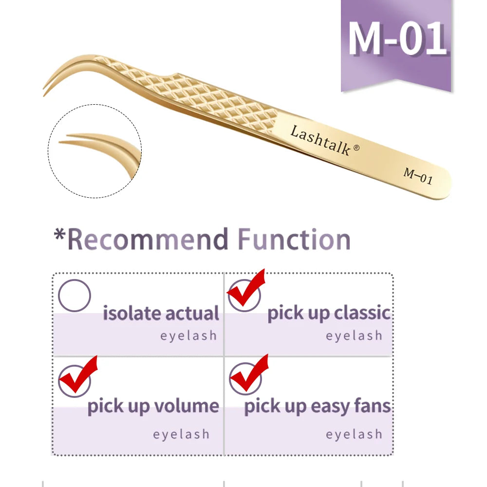Lashtalk Stainless Steel Eyelash Extension Tweezers