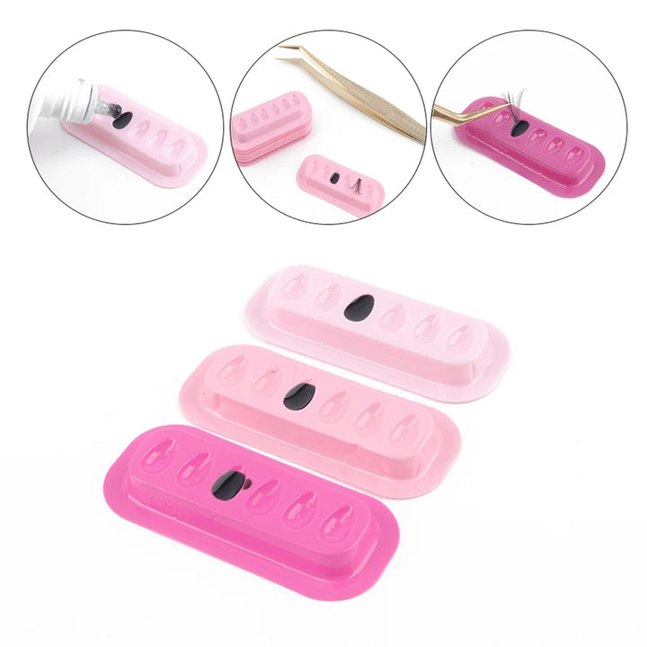 100pcs Disposable Lash Glue Holder Stickers – PVC Adhesive Pallet Pads