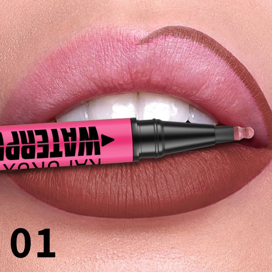 1PC 12-Color Waterproof Matte Lip Liner Pencil
