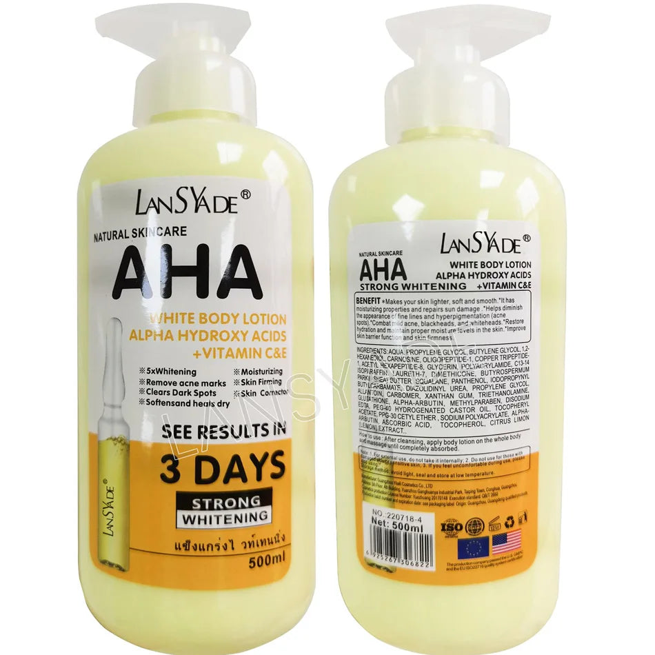 500ml Whitening Body Lotion with AHA + Vitamin C&E