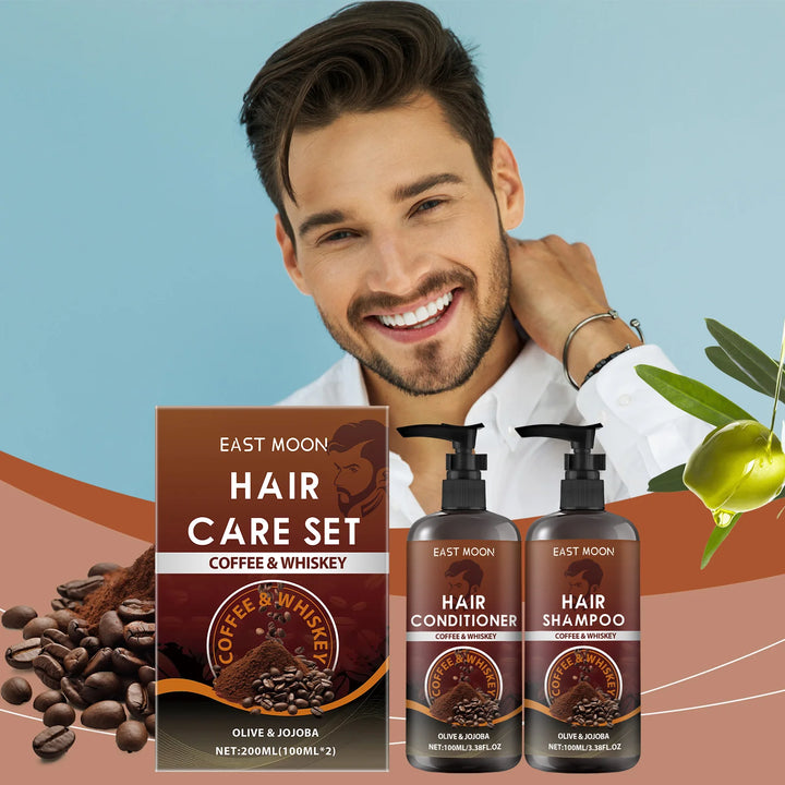 East Moon Men’s Coffee & Whiskey Shampoo & Conditioner Set