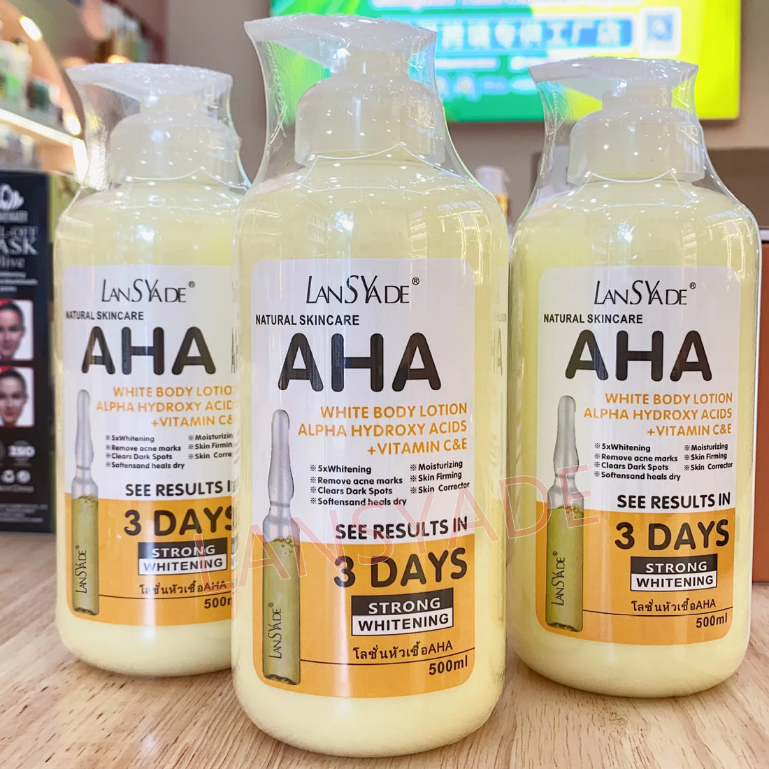 500ml Whitening Body Lotion with AHA + Vitamin C&E