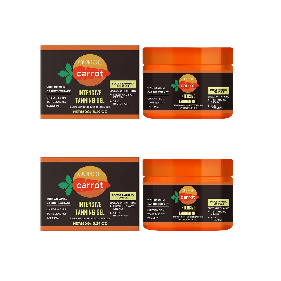 Carrot Tanning Gel – Hydrating Bronzing Gel for Face & Body