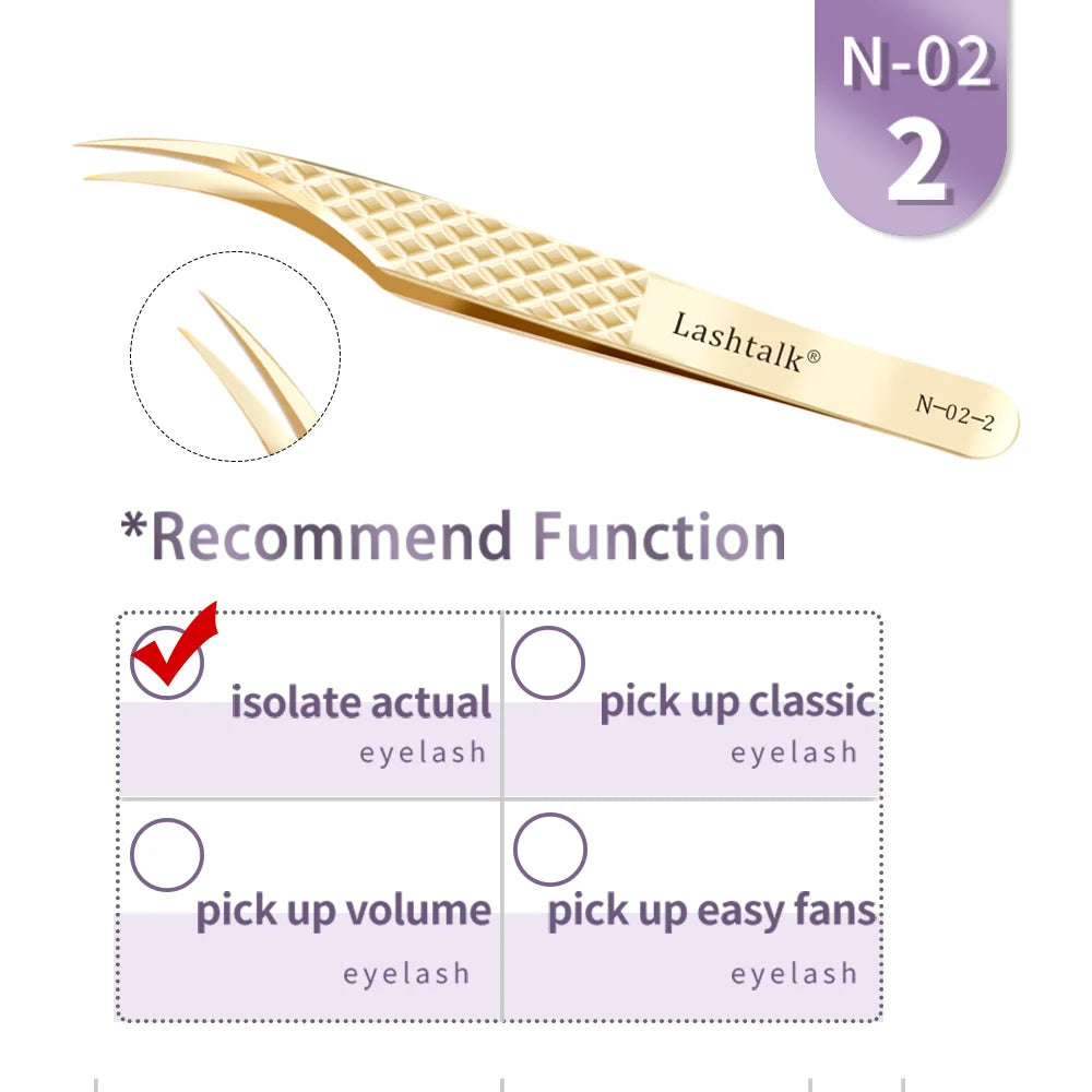 Lashtalk Stainless Steel Eyelash Extension Tweezers