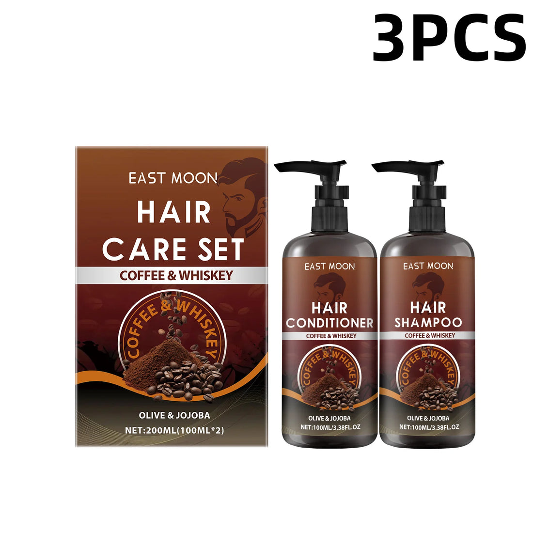 East Moon Men’s Coffee & Whiskey Shampoo & Conditioner Set
