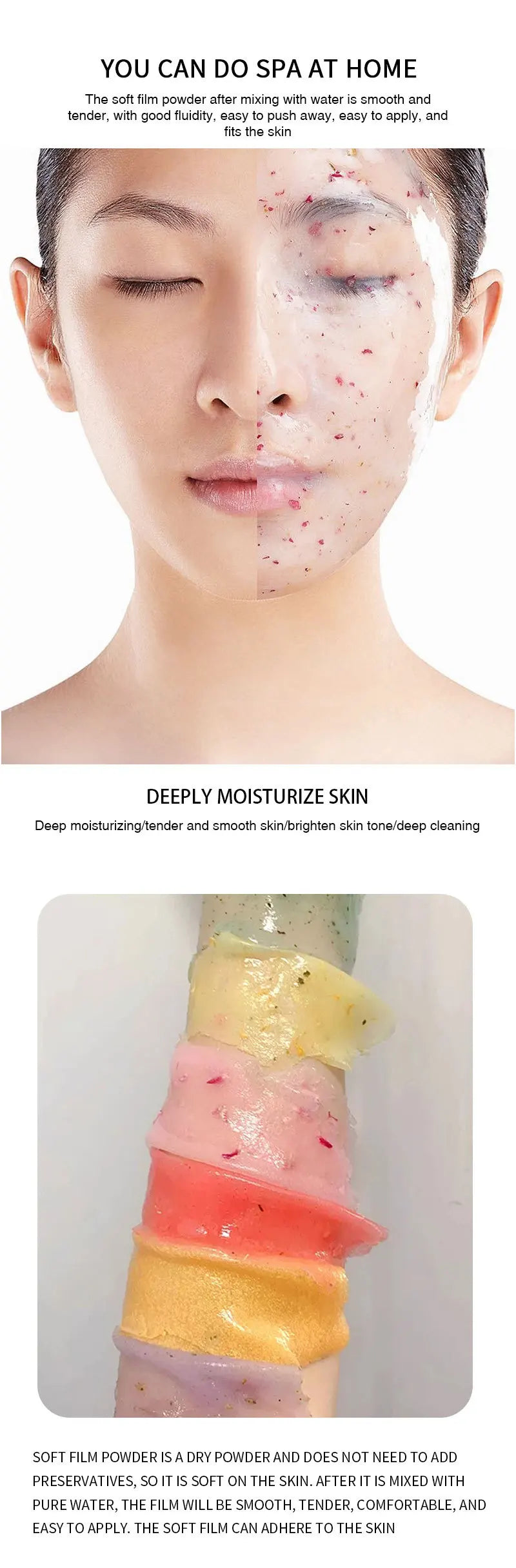 350g 24K Gold Rose Petal Jelly Mask Powder