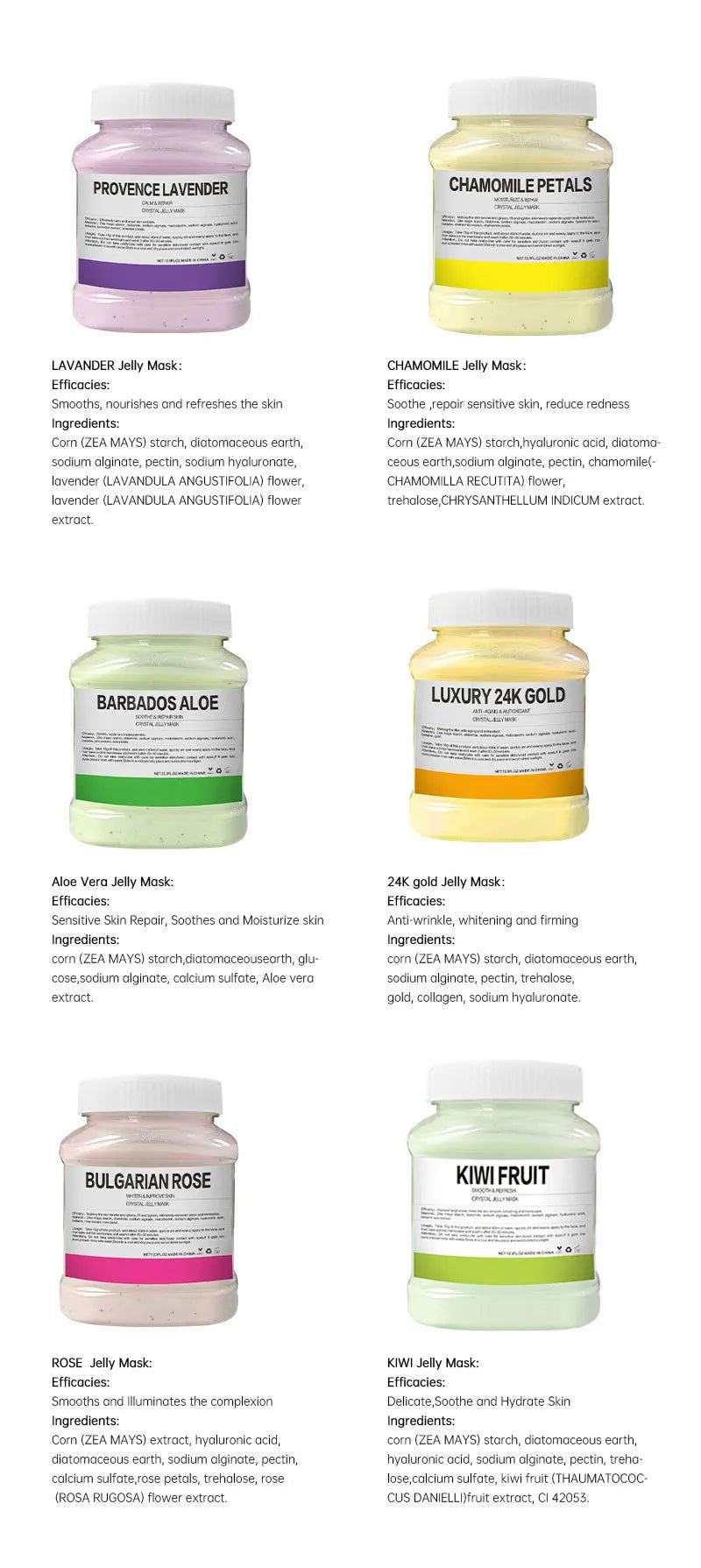 350g 24K Gold Rose Petal Jelly Mask Powder