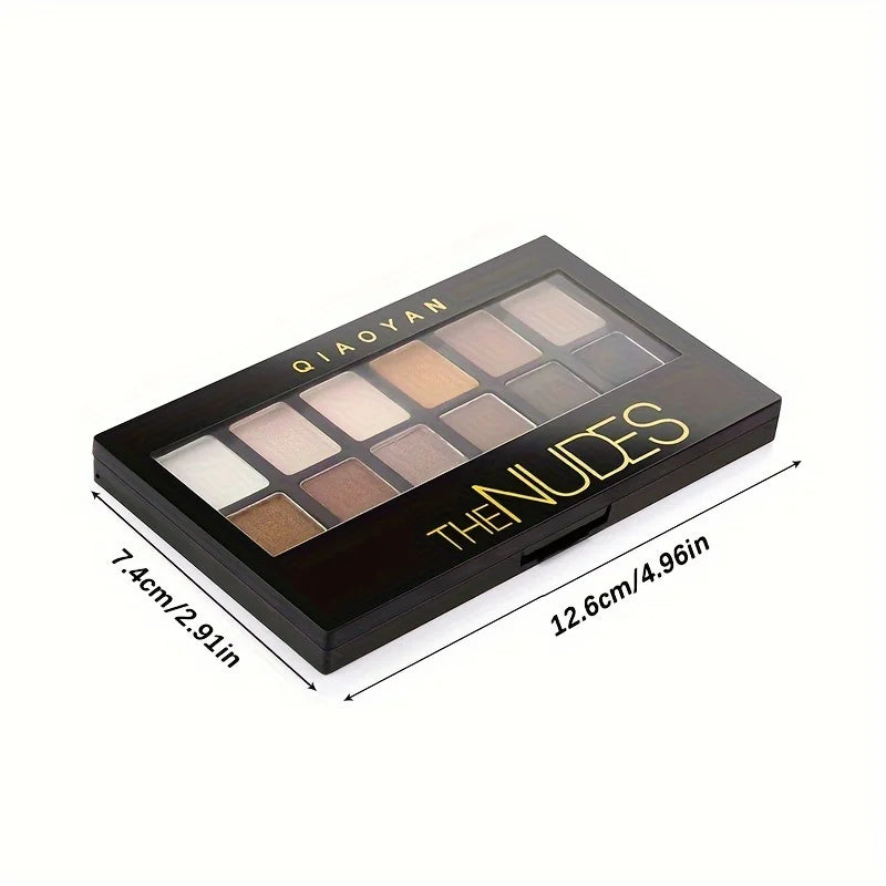 12-Color Pro Eyeshadow Palette – Matte & Shimmer Nudes